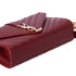 Saint Laurent Lambskin Matelasse Chevron Small Shoulder Bag Bordeaux